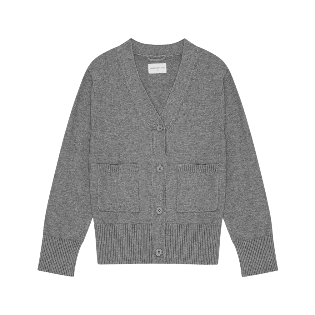 Forest strikket cardigan - Grey Melange